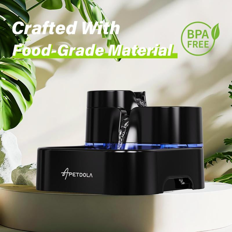 Apetdola Catscade Ultrafiltration Cat Water Fountain, Multi-Level Design with 3 Drinking Areas, 101Oz/3L Indoor Pet Fountain for Cats and Dogs Water Fountain